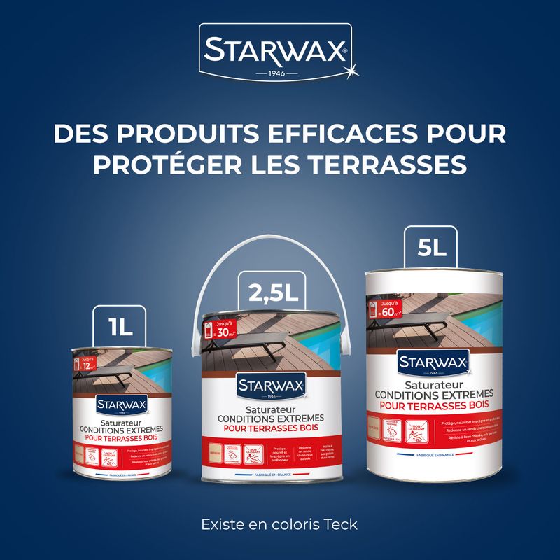 Saturateur bois extérieurs conditions extrêmes 5L Incolore STARWAX - Image 5