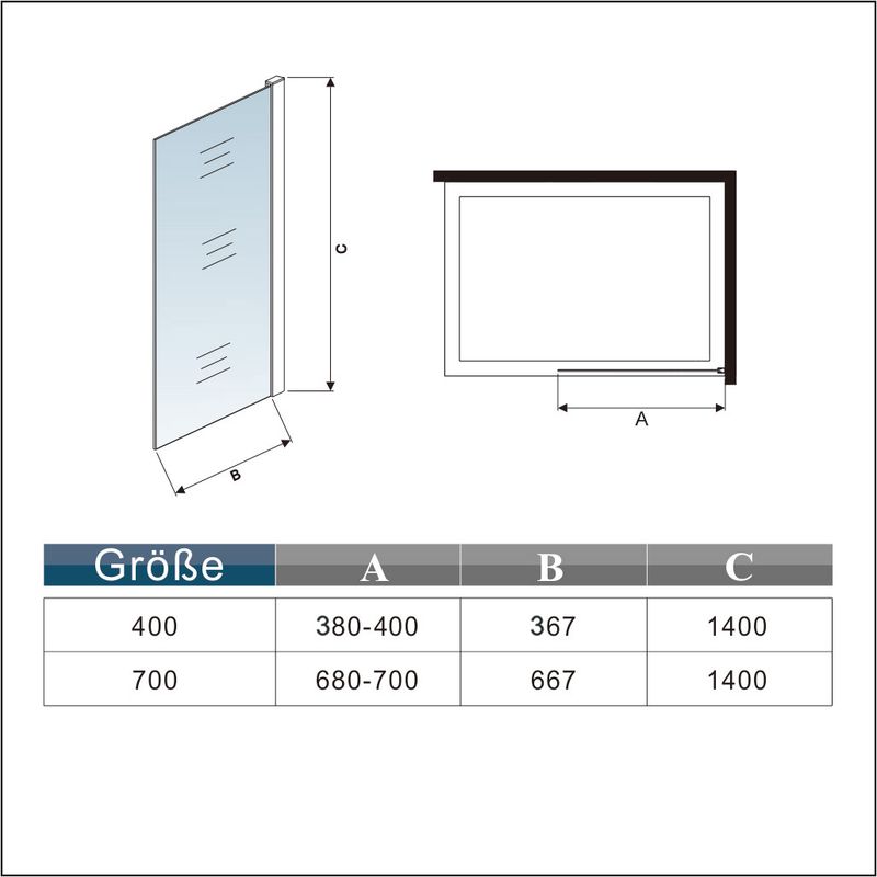 Aica Sanitaire – Écran de baignoire 70x130cm – Pare-baignoire en verre anticalcaire 6mm – Installation facile – Protection contre les éclaboussures - Image 4