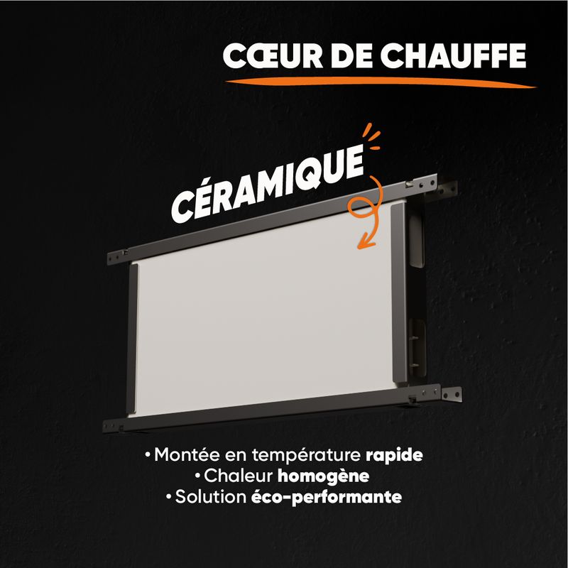 Radiateur électrique fixe connecté WIFI à inertie sèche céramique 1500W Bestherm LESSO CONNECT horizontal blanc - Image 5