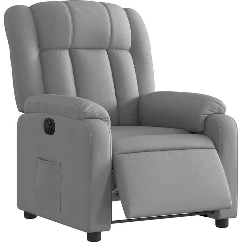 vidaXL Fauteuil inclinable électrique Gris clair Tissu