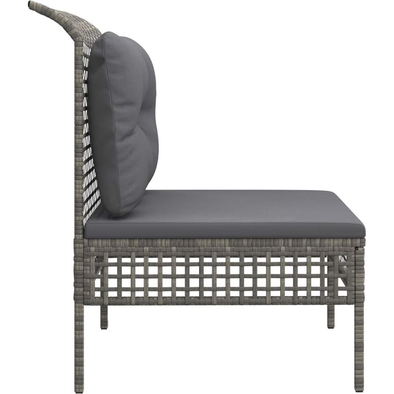 Vidaxl – Canapé de jardin central avec coussin – Résine tressée grise – Cadre en acier robuste – Confort optimal – Design modulaire - Image 5