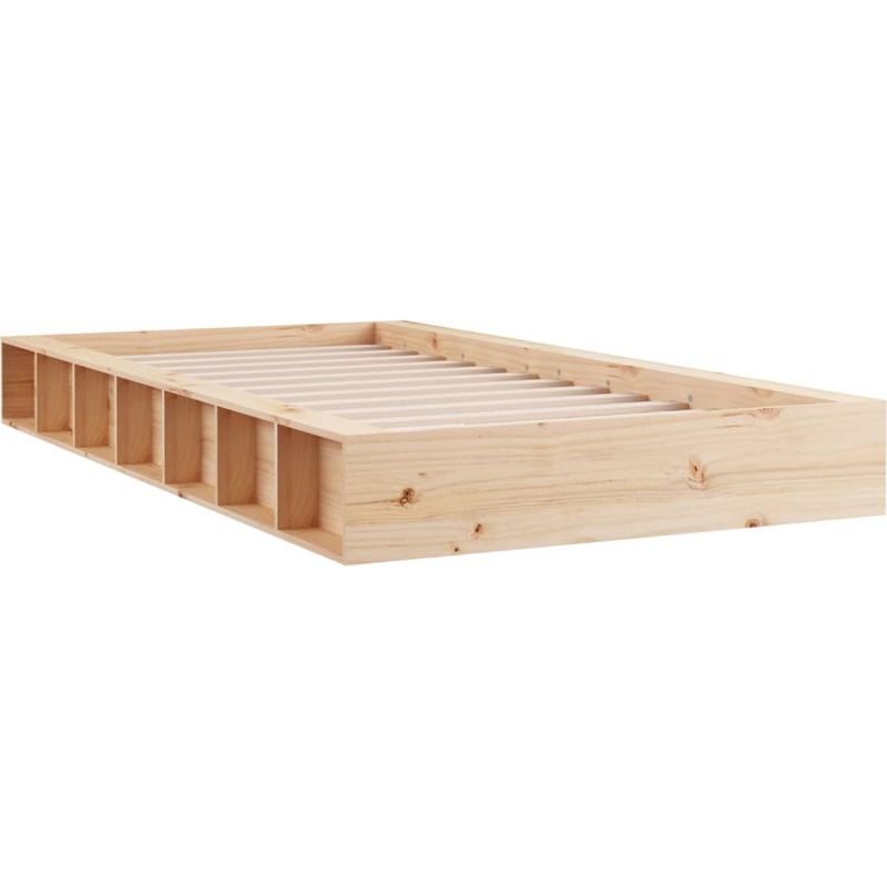 Vidaxl – Cadre de lit 90x200 cm en bois massif – Design peu encombrant – Lattes en contreplaqué pour stabilité – Convient aux petits espaces - Image 4