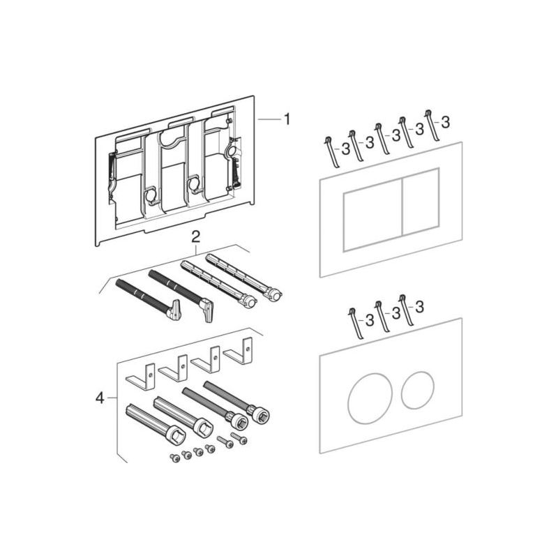Geberit Sigma40 plaques de déclenchement, pour rinçage à 2 - Image 5