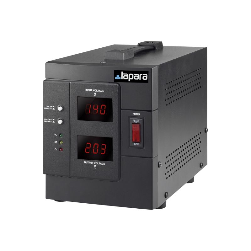 Régulateur de tension AVR 3000 VA – Protection contre surcharges et courts-circuits – Tension de sortie 200-240V – Plage d'entrée 140-270V – Lap Pompe