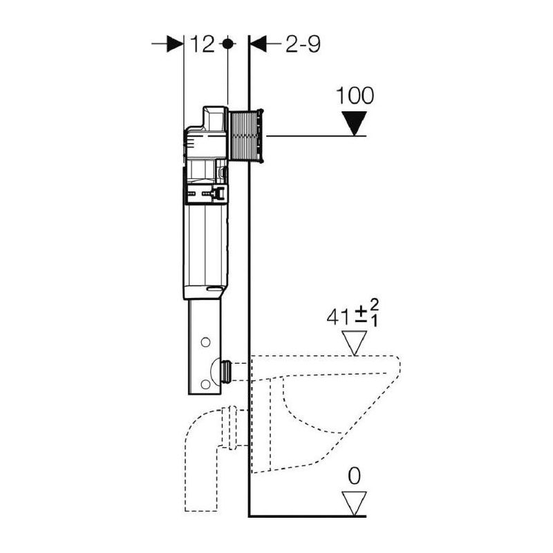 Geberit – Réservoir de chasse d'eau à encastrer 12cm – Coude emboîté – Pression dynamique 0.1-10 bar – Alimentation arrière ou par le haut - Image 2
