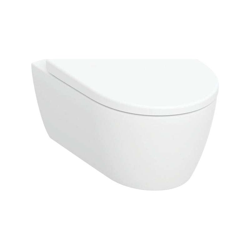 Geberit – Cuvette WC suspendu Rimfree avec siège en plastique thermodurcissable – Fixation invisible – Chasse d'eau 4.5L – Pour réservoir encastré