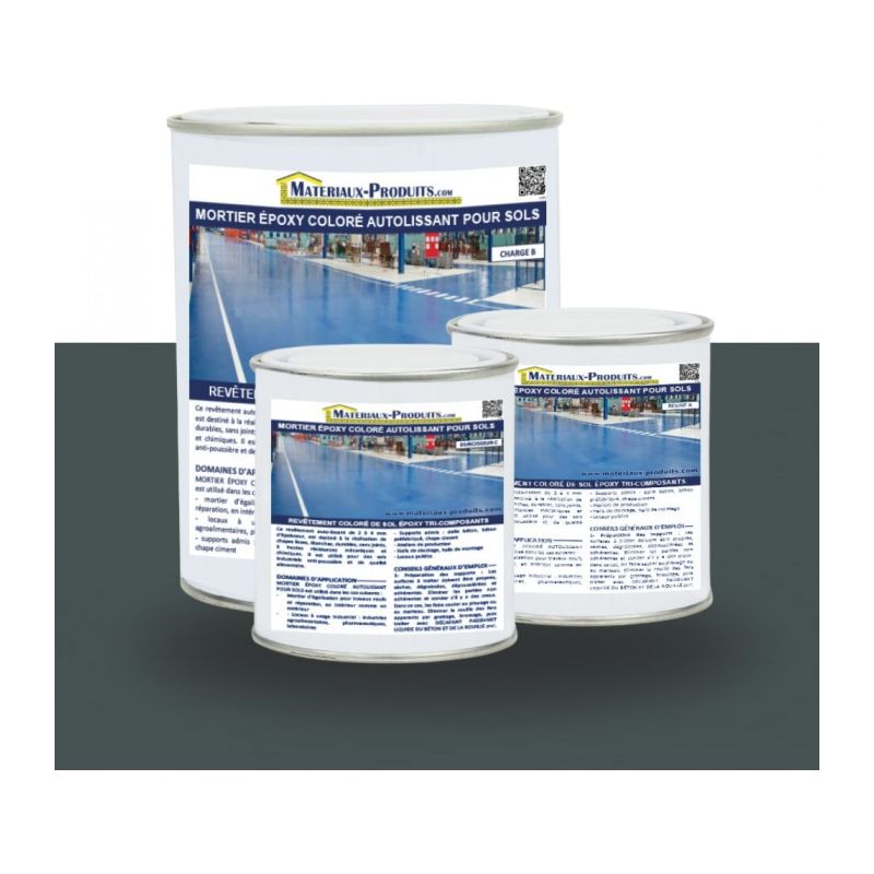Mortier époxy coloré autolissant pour sols - 2.5 Kg Gris anthracite - MATPRO