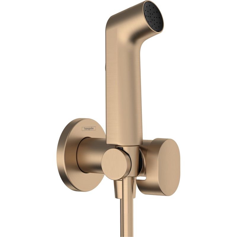 Hansgrohe – Douchette Bidette S 29230140 – Débit 6,2 l/min à 3 bar – Flexible anti-enroulement – Support mural intégré