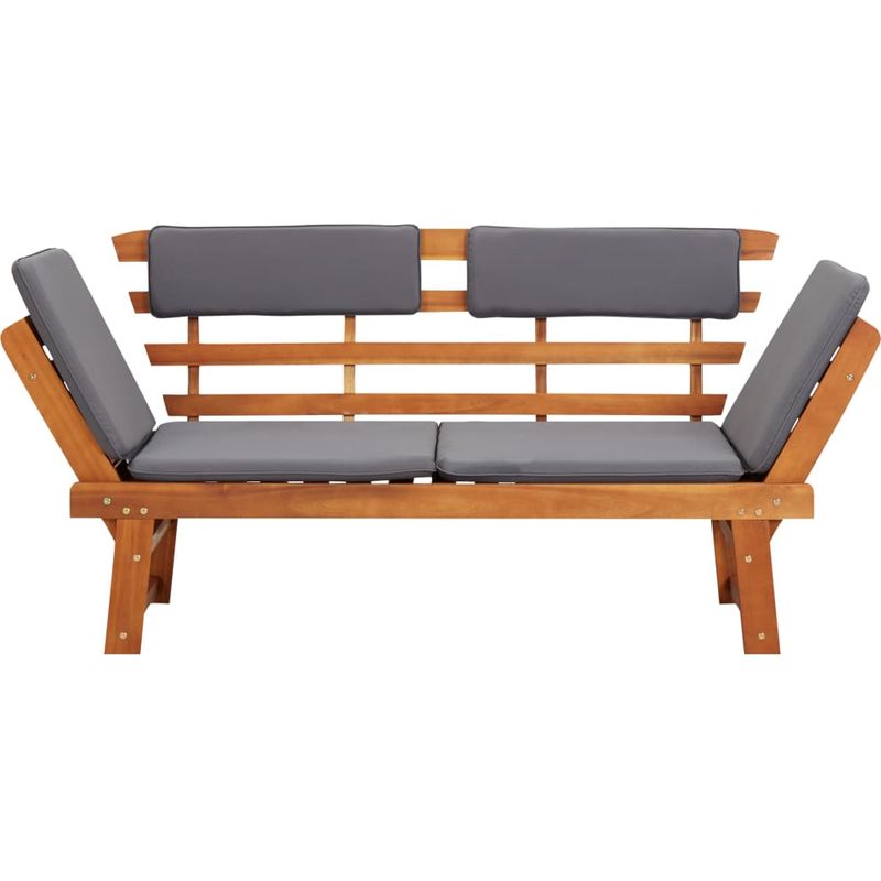 Vidaxl – Chaise longue 2-en-1 en bois d'acacia 190 cm – Coussins amovibles – Résistante aux intempéries – Pour extérieur Support - Image 6