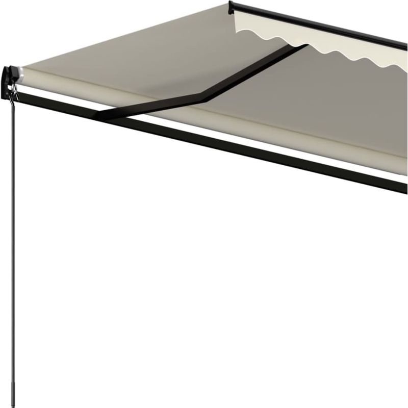 vidaXL Auvent manuel rétractable 500x300 cm Crème - Image 4