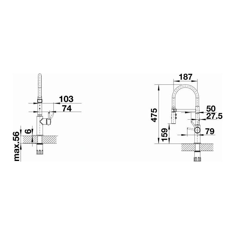 Blanco – Mitigeur de lavabo avec douchette inox flexible noir – Bec orientable 360° – Régulateur de jet anti-calcaire – 525792 - Image 8