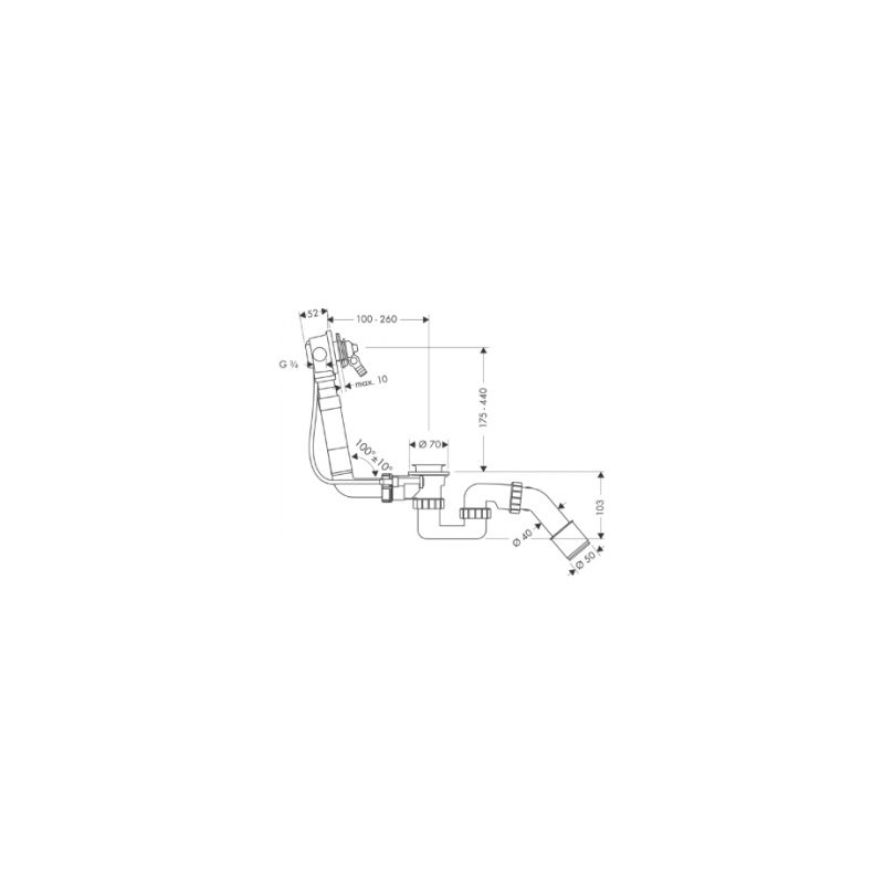 Hansgrohe Exafill Corps d'encastrement Bec déverseur pour baignoire standard, 58125180 - Image 2