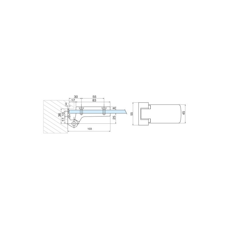 Paumelle 4203 - STREMLER Chromé mat Adapter - Image 5