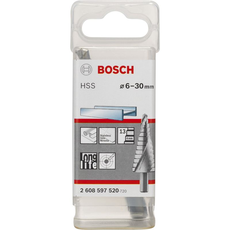 Forets étagés HSS Bosch 6 - 30 mm, 10,0 mm, 93,5 mm - Image 4