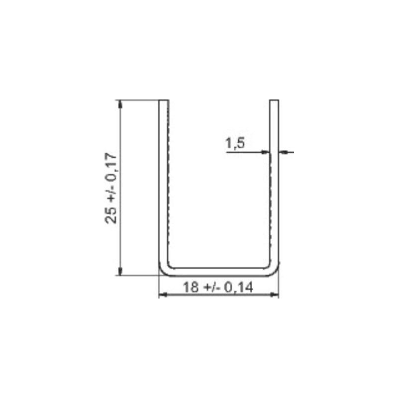 Mantion – Profil guidage 'U' 25x17 4m – Rail de porte coulissante – Charge maximale 100kg – Pour bois dur et teck – Finition anodisée - Image 2