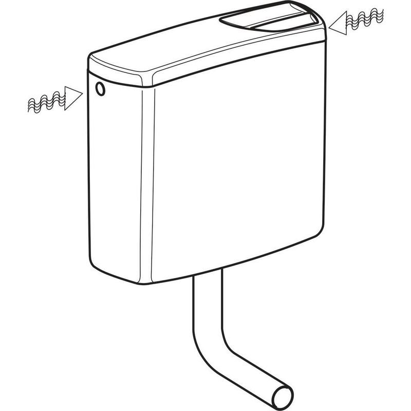 Geberit – Réservoir de chasse d'eau indépendant semi bas double touche blanc – Isolation intérieure anti-condensation – Économie d'eau 6-9L - Image 8