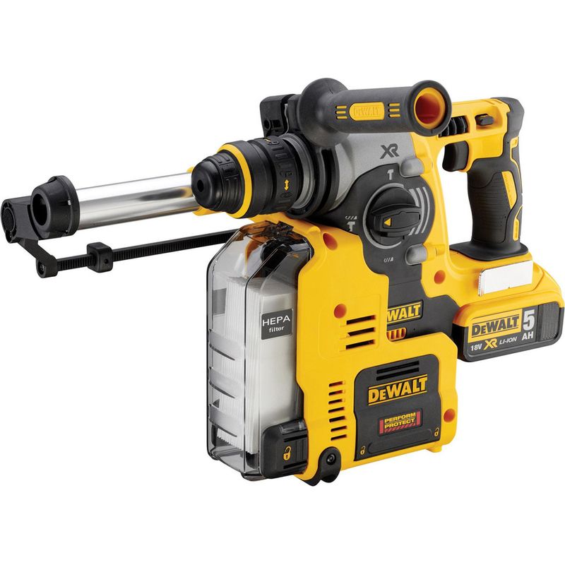 Dewalt – Marteau combiné sans fil 18V – 2 batteries 5,0 Ah – Moteur sans balais – Énergie de choc 2,1 J – Perçage béton jusqu'à 24 mm - Image 2