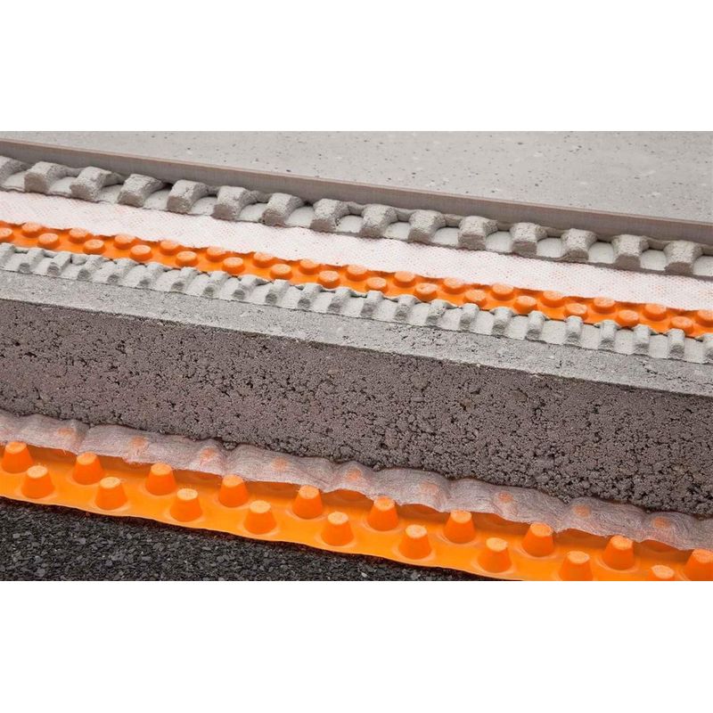 Schluter – Natte de drainage à capillaire passif TROBAPLUS8 – Rouleau d'étanchéité en polyéthylène – Largeur 1000 mm – Épaisseur 8 mm – Pour - Image 2