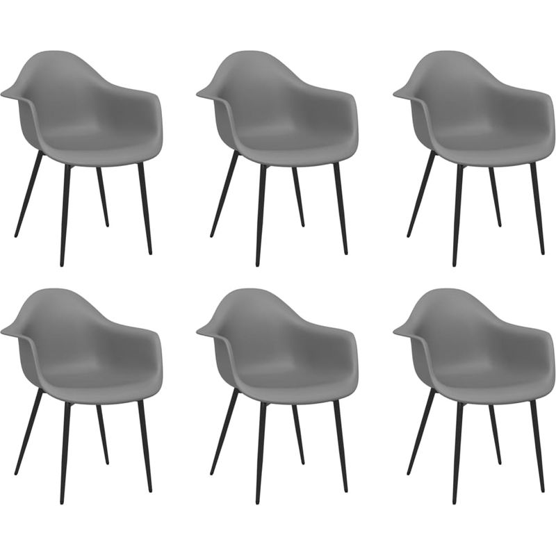 vidaXL Chaises à manger lot de 6 gris PP - Image 2