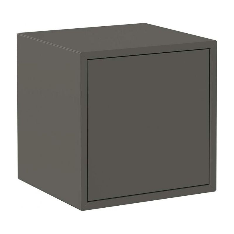 Cube mural 37,5x35x37,5 cm gris foncé avec un compartiment et une porte - Spa