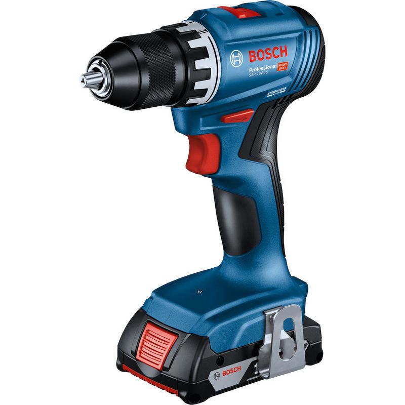 Perceuse-visseuse sans fil GSR 18V-45 Bosch, 2 batteries GBA 18V 2.0Ah, chargeur en L-CASE - Image 2