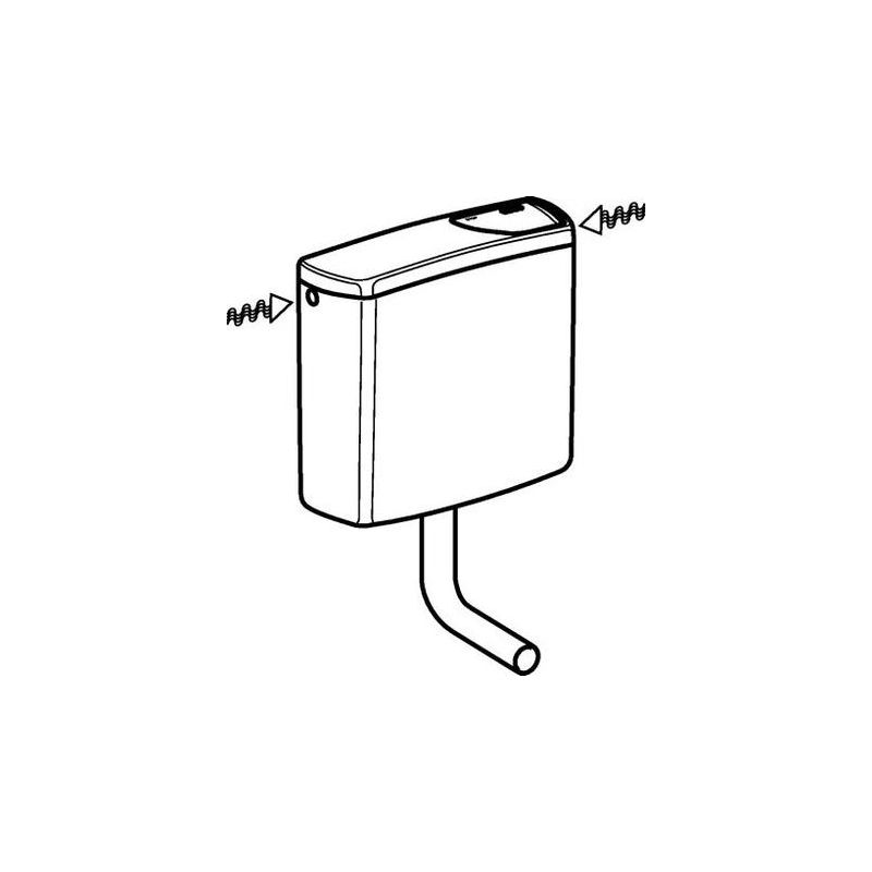 Geberit – Réservoir de chasse d'eau indépendant semi bas double touche blanc – Isolation intérieure anti-condensation – Économie d'eau 6-9L - Image 7