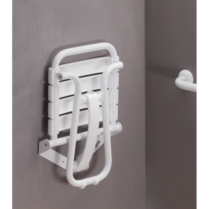 Pellet – Siège de douche blanc – Sécurité maximale avec béquille automatique – Peu encombrant en position relevée – Installation facile - Image 7