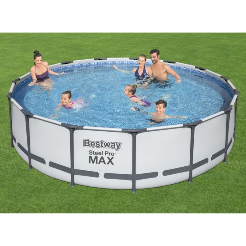 Bestway – Piscine hors-sol ronde 457 cm – Structure en acier résistant à la corrosion – Hauteur 107 cm – Capacité 14 970 L – Pompe de filtration - Image 2