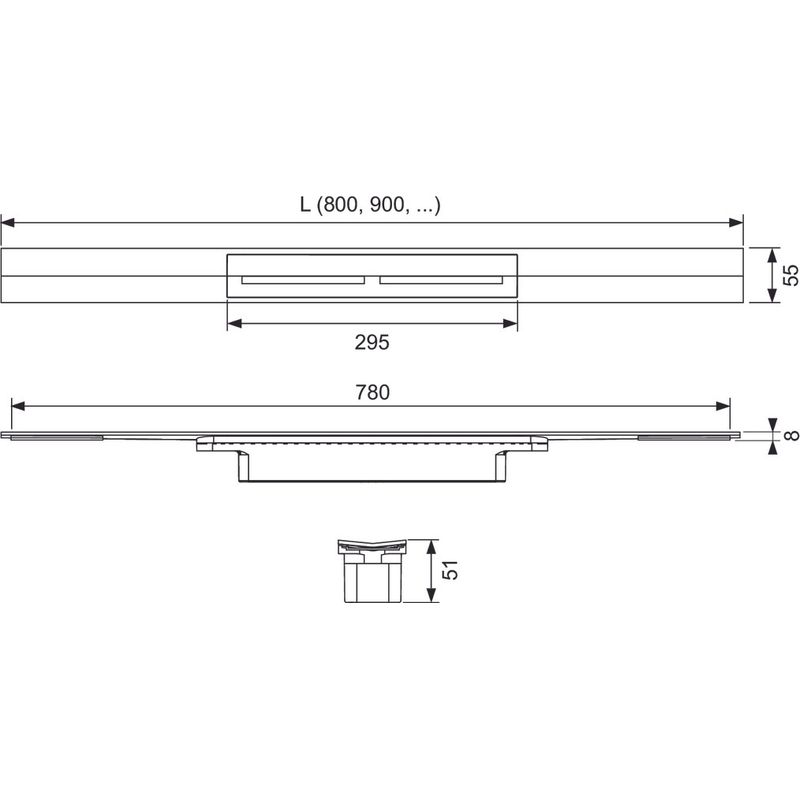 Tece TECEdrainprofile - Caniveau de douche 90 cm, inox noir brossé 670921 - Image 3
