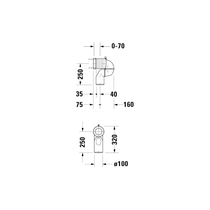 Coude de vidange DU Vario pour sortie verticale - Image 4