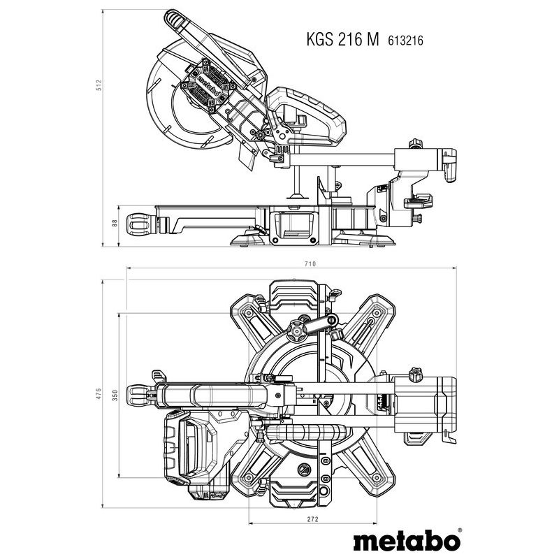Metabo – Scie à onglets 1200W – Ø216mm – Fonction radiale pour coupes larges – Inclinaison de -2° à 47° – Précision Cut Line LED - Image 5