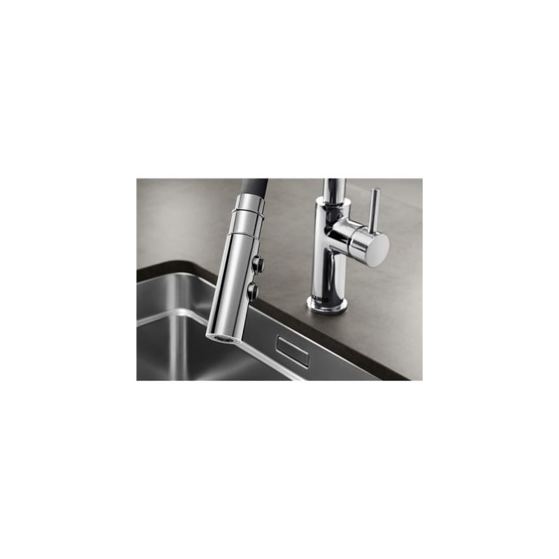 Blanco – Mitigeur de lavabo avec douchette inox flexible noir – Bec orientable 360° – Régulateur de jet anti-calcaire – 525792 - Image 9