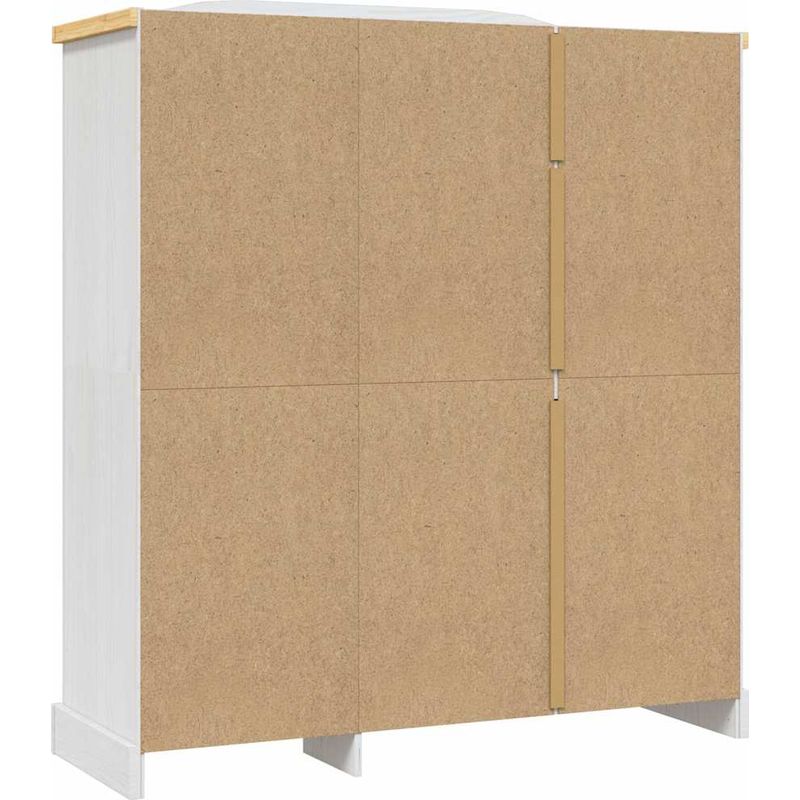 Vidaxl – Garde-robe en pin massif blanc – 3 portes – Compartiment penderie et étagères – Style mexicain Corona – Dimensions 151x52x170 cm Meuble - Image 7
