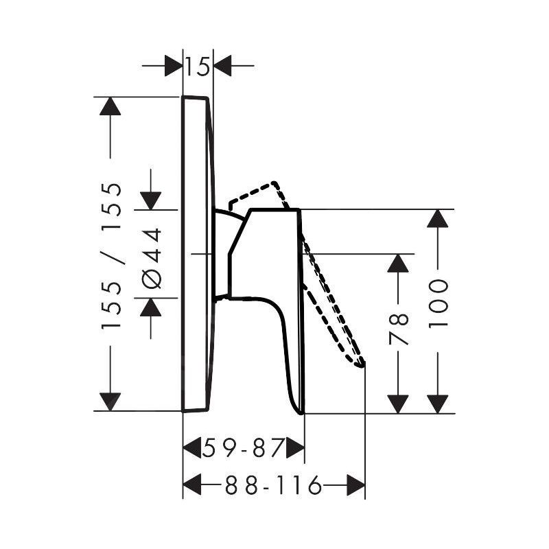 Hansgrohe Talis E - Mitigeur de douche encastré, bronze brossé 71765140 - Image 2