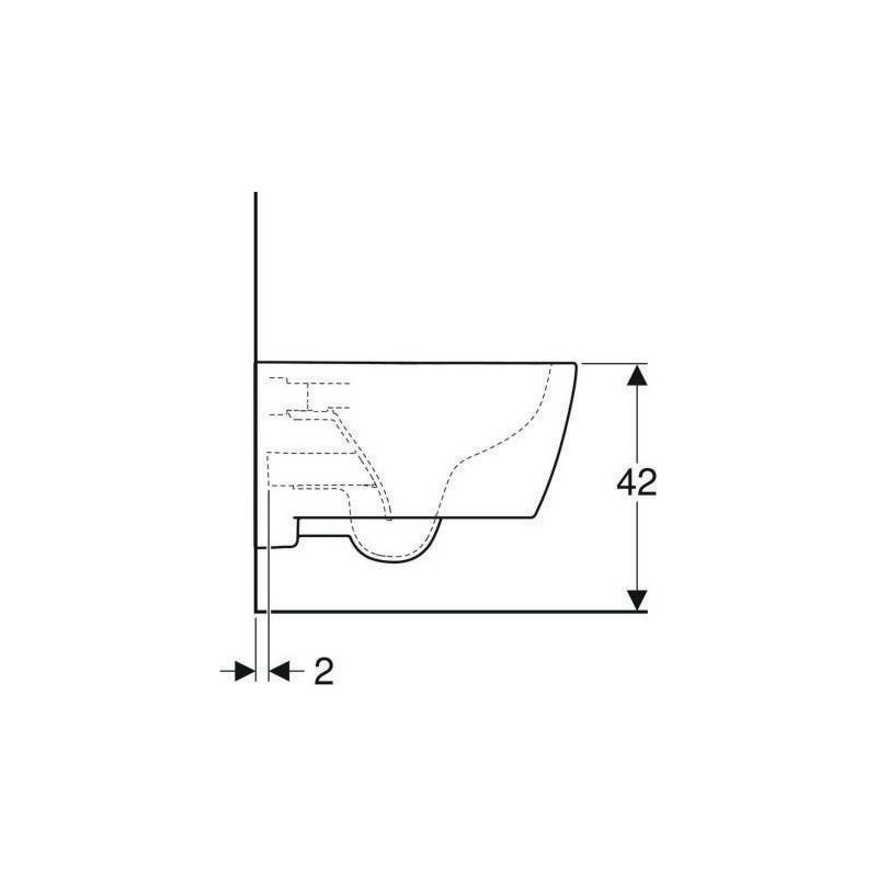 Geberit – WC suspendu Rimfree à chasse profonde – Céramique blanche – Longueur 53 cm – Fixation murale facile – Design fermé - Image 6