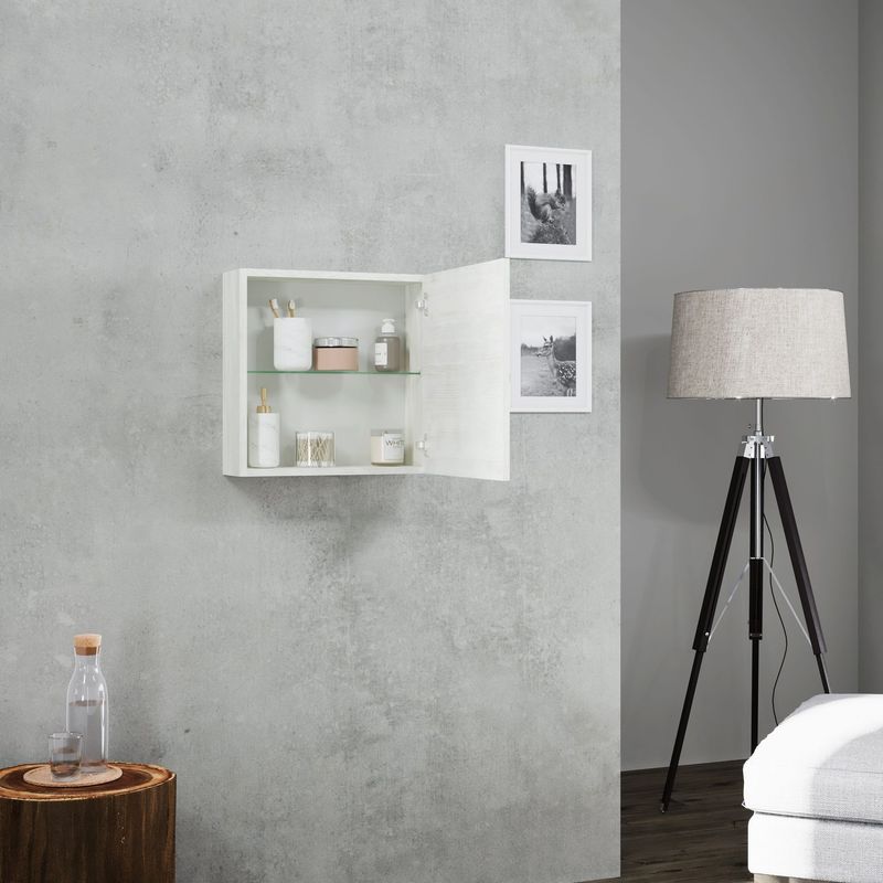 Meuble-Haut Cube 45Cm Avec Porte Et Tablette Chêne Blanc Facile Adapter - Image 3