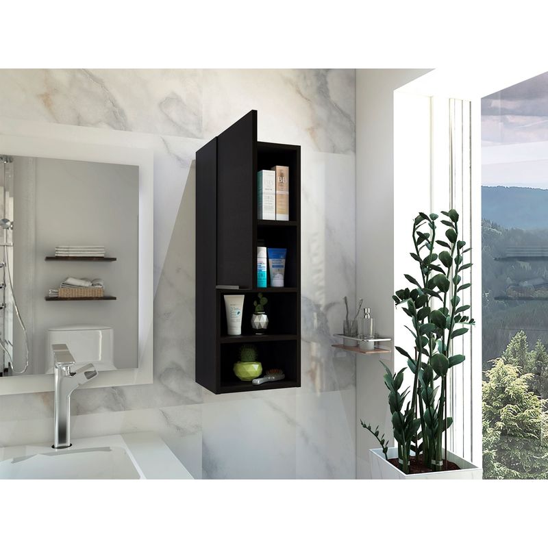 Armoire murale de salle de bains Mila, 81.7118 CM AL X 29.972 CM AN X 25.5016 CM P , Noir - Image 4