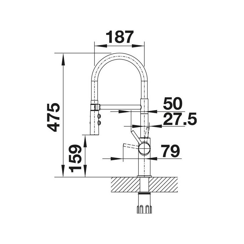 Blanco – Mitigeur de lavabo avec douchette inox flexible noir – Bec orientable 360° – Régulateur de jet anti-calcaire – 525792 - Image 5