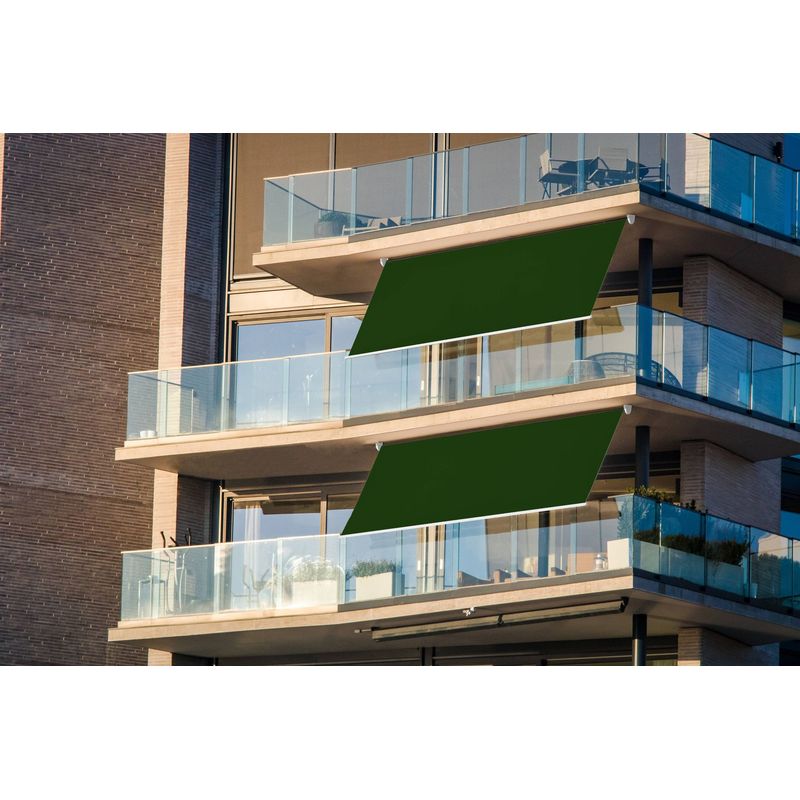 Store banne balcon 200 x 245 cm en polyester vert – Toile enroulable avec protection solaire UV – Structure légère en aluminium – Smartsun - Image 2