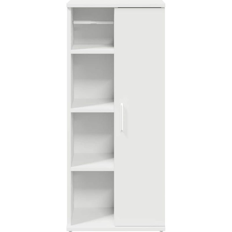 Vidaxl – Meuble sous vasque simple blanc 39x22x90 cm – Bois d'ingénierie résistant à l'humidité – Porte-rouleau intégré – Grand espace de rangement - Image 4