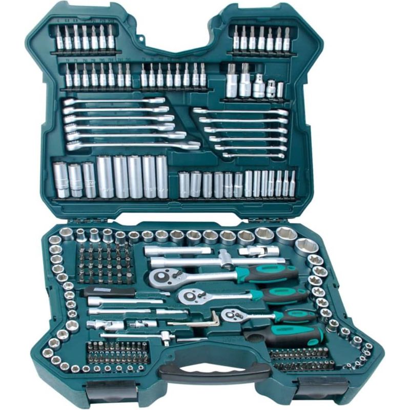 Brüder Mannesmann – Jeu de clés à douille 215 pièces 98430 – Coffret cliquet réversible 1/4, 3/8, 1/2 – Acier chrome-vanadium – Pour travaux - Image 9