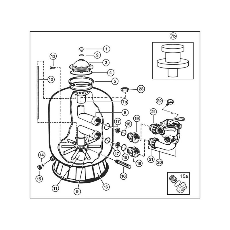 Hayward – Filtre à sable 30 m3/h – Cuve polyéthylène renforcée – Vanne multivoies 6 positions – Finesse de filtration 40-50 microns - Image 3