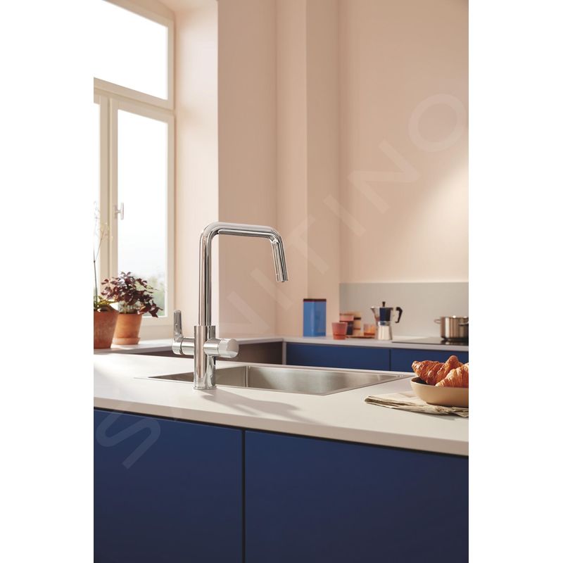Grohe – Mitigeur d’évier avec filtration Ultrasafe – Montage monotrou – Levier séparé pour eau filtrée – Chrome – 30594000 - Image 2