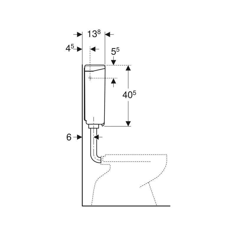 Geberit – Réservoir de chasse d'eau indépendant semi bas double touche blanc – Isolation intérieure anti-condensation – Économie d'eau 6-9L - Image 5
