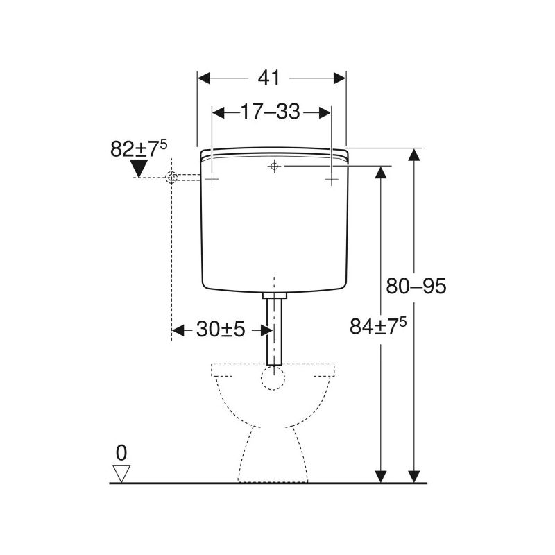 Geberit – Réservoir de chasse d'eau indépendant semi bas double touche blanc – Isolation intérieure anti-condensation – Économie d'eau 6-9L - Image 3
