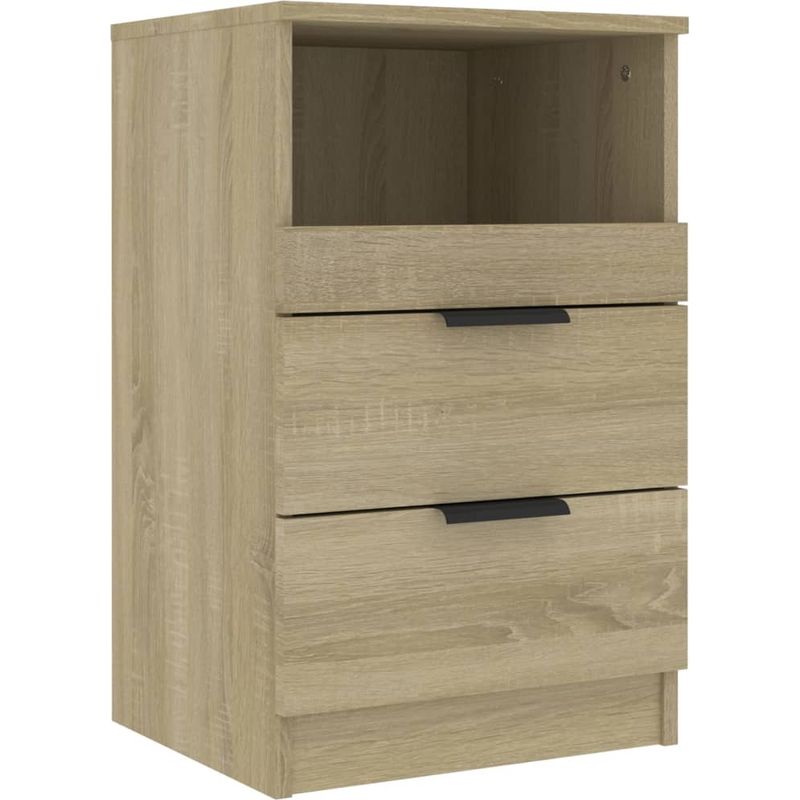 vidaXL Tables de chevet 2 pcs Chêne Sonoma Bois d'ingénierie Pot - Image 2