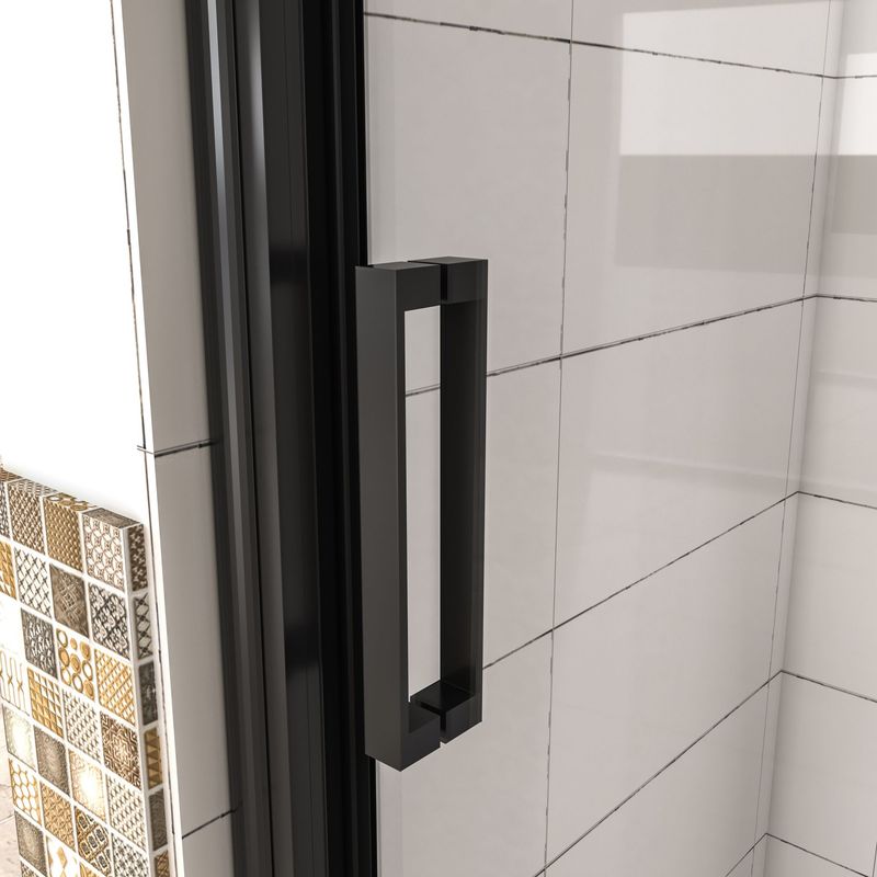 Aica Sanitaire – Porte de douche noir mat 120x195cm – Verre anticalcaire 8mm – Amortisseur pour fermeture silencieuse – Profilé aluminium - Image 4