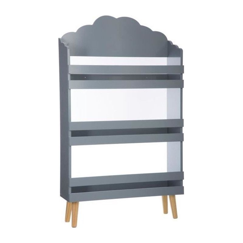 Atmosphera – Bibliothèque enfant 3 niveaux MDF – Dimensions L. 58 x l. 18 x H. 100 cm – 3 étagères pour rangement optimisé - Image 3