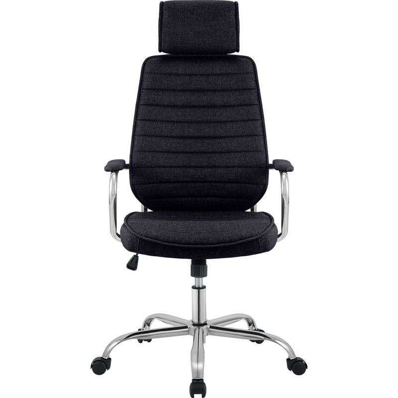 CLP – Chaise de bureau rembourrée avec tissu polyester – Hauteur réglable 46-57 cm – 5 roues anti-roulis – Capacité 120 kg – Confort optimal - Image 4
