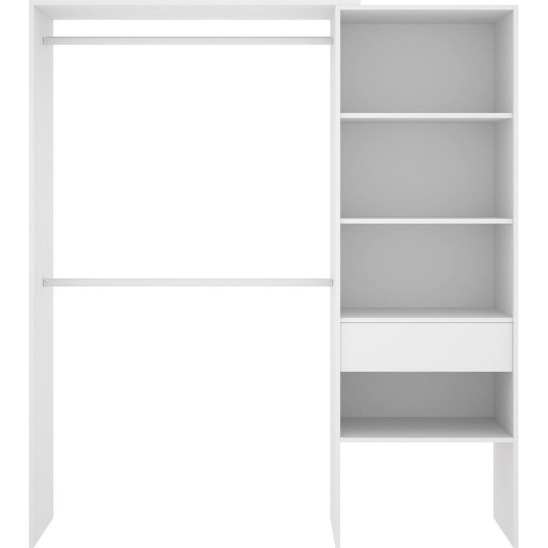 Dmora - Armoire Lhotse, Structure pour dressing, Portemanteau ouvert, 160x40h187 cm, Blanc, avec emballage renforcé - Image 4